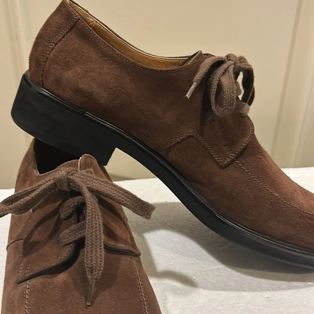 Bally Oxfords Griot suede LaceUp square toe dress shoes Made in Italy size 10.5